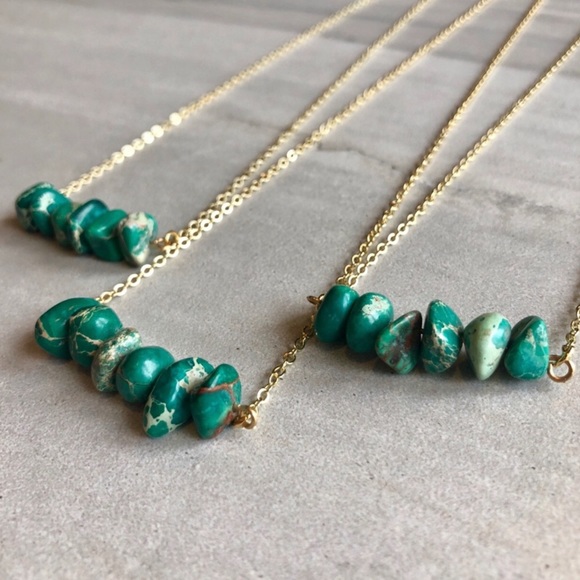 Estrella & Luna Jewelry - 💄Jasper Boho Sea 14K Gold Necklace